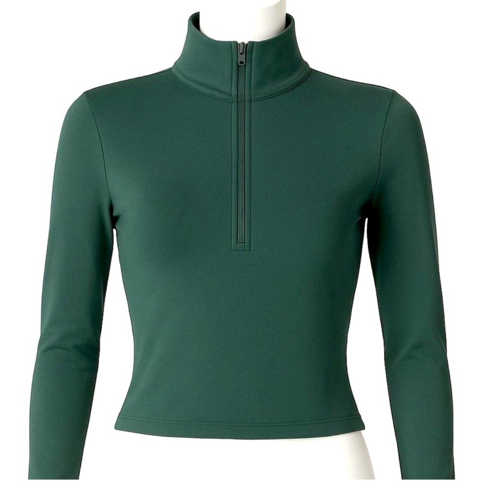 NWT ALO Yoga Softsculpt Precision 1/4 Zip Long Sleeve (Clover Green) Size XS